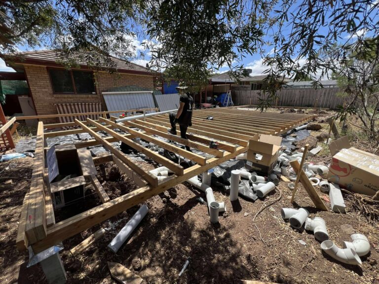 Housecare Plumbing performing a professional plumbing rough-in for a Melbourne home extension.