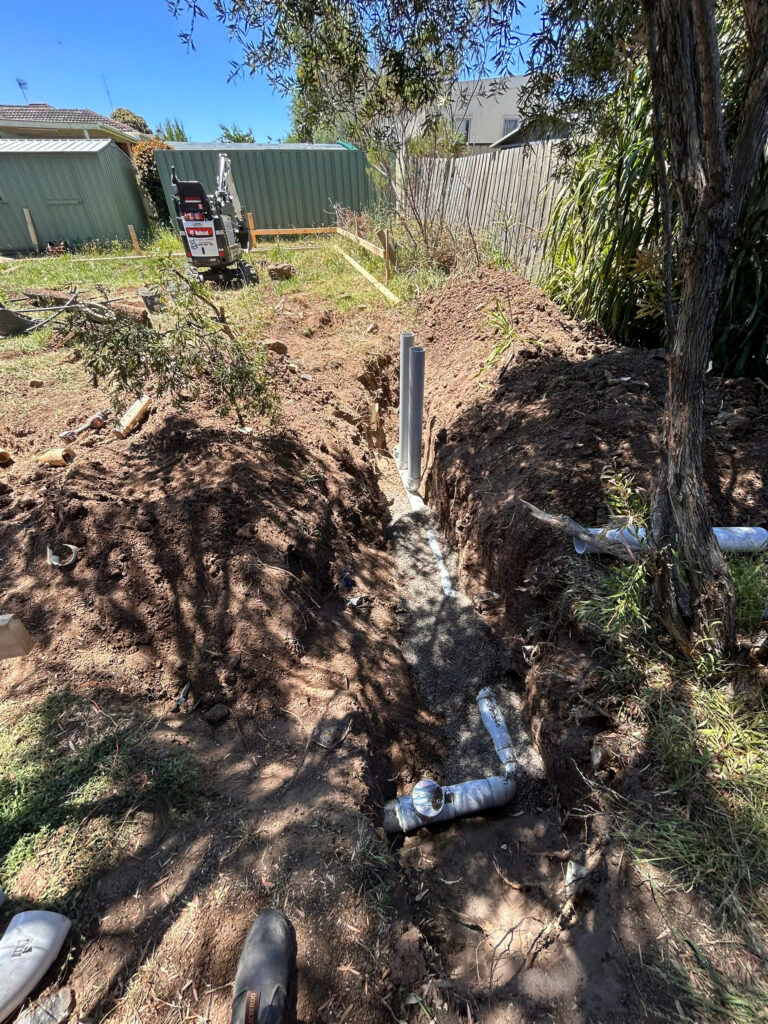 Housecare Plumbing performing a professional plumbing rough-in for a Melbourne home extension.