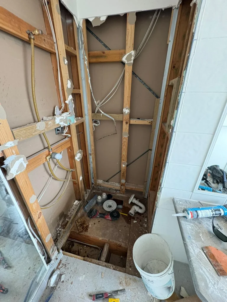 rough-in bathroom renovation