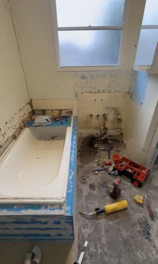 Bathroom Rough-in Plumbing Before-bathroom renovation