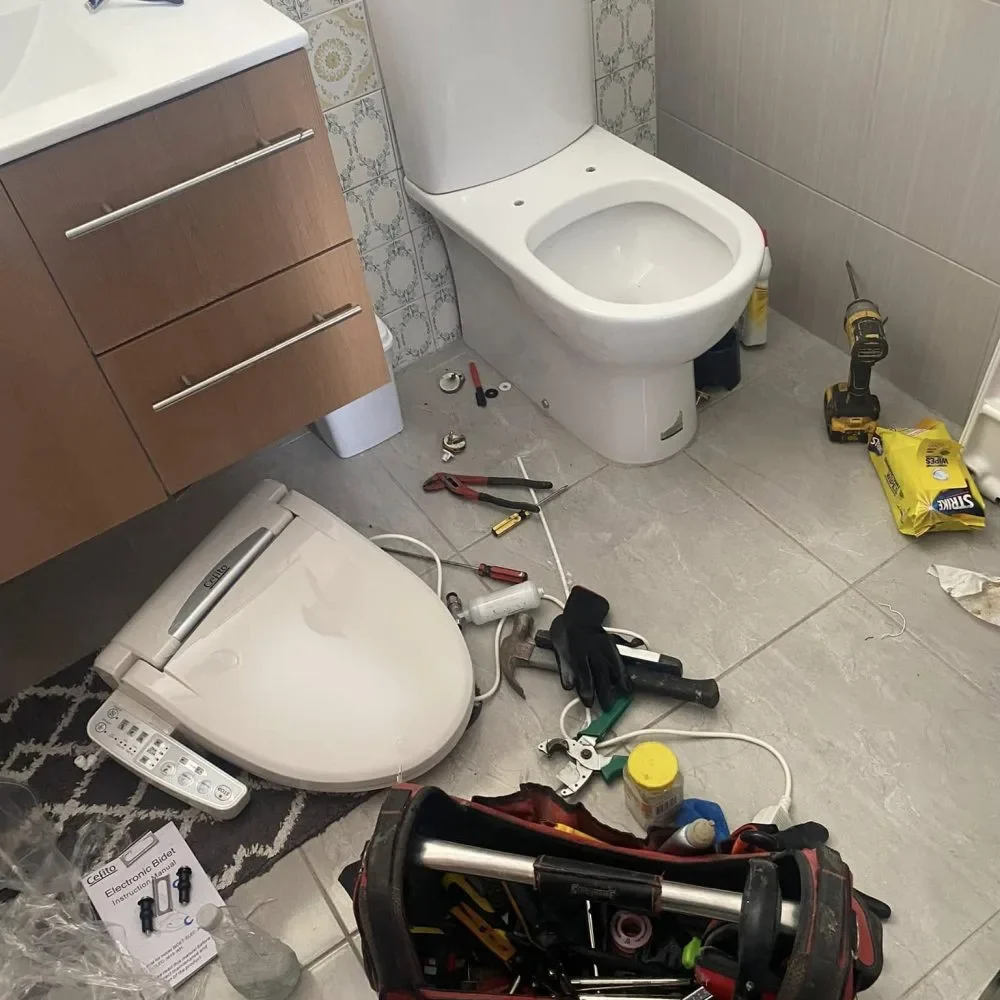 Installing a new electronic bidet toilet seat